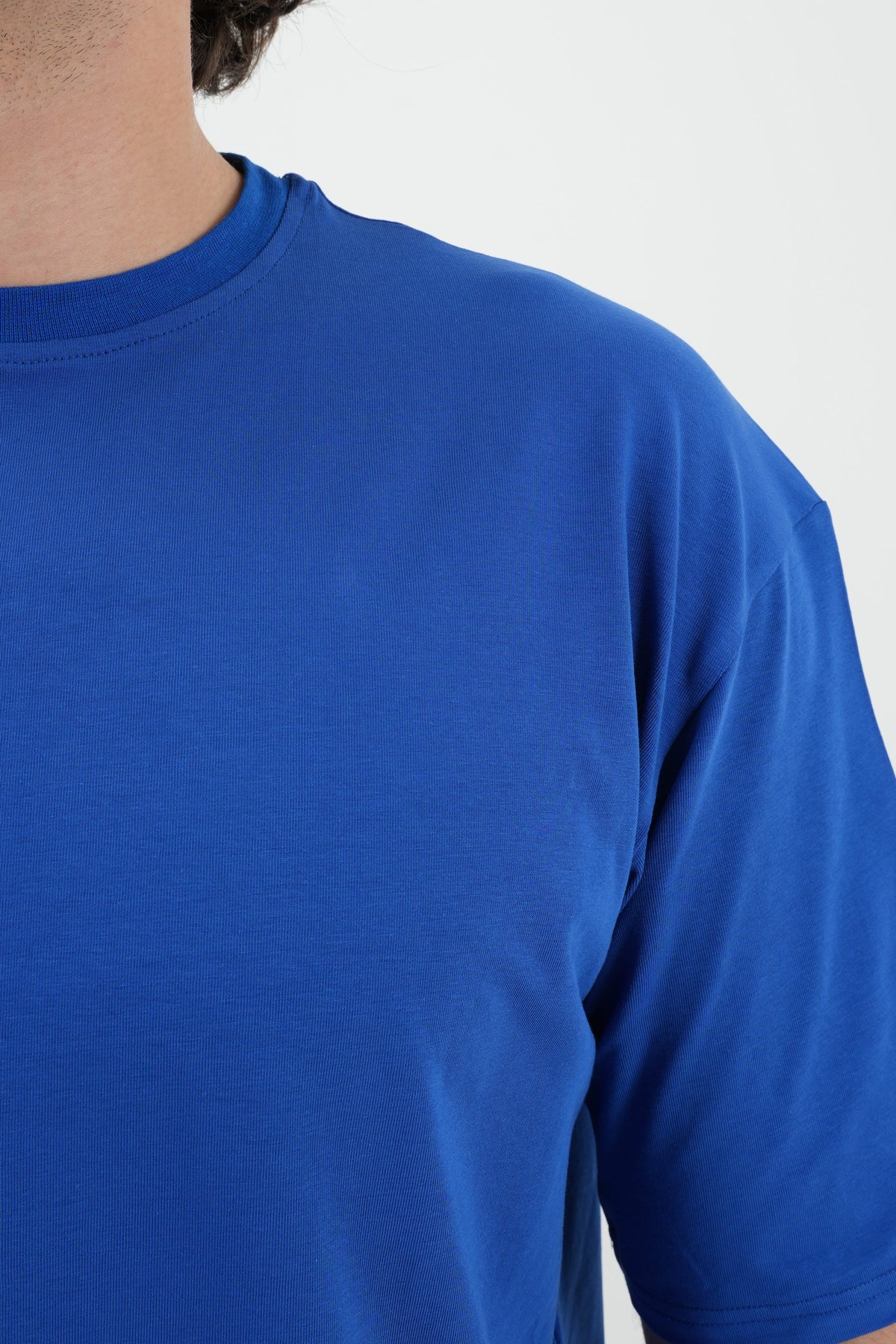 Oversize T-Shirt 24/1 - Sax Mavi