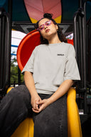 Favela Minimal Oversize Tişört - Gri