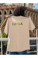 Favela Grafik Oversize Tişört - Bej