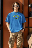 Brasil Oversize Tişört - Mavi