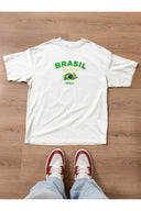 Brasil Oversize Tişört - Beyaz