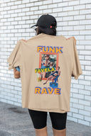 Funk Oversize Tişört - Bej