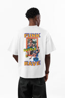 Funk Oversize Tişört - Beyaz