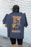 Funk Oversize Tişört - Füme