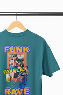 Funk Oversize Tişört - Deniz Turkuazı