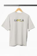 Favela Grafik Oversize Tişört - Gri