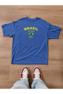 Brasil Oversize Tişört - Sax Mavi