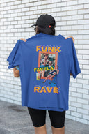 Funk Oversize Tişört - Sax Mavi