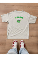 Brasil Oversize Tişört - Gri