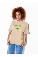 Brasil Oversize Tişört - Bej