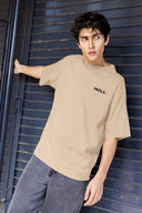 Favela Minimal Oversize Tişört - Bej
