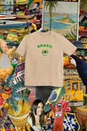 Brasil Oversize Tişört - Bej