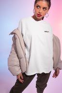 Favela Minimal Oversize Tişört - Beyaz