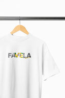 Favela Grafik Oversize Tişört - Beyaz
