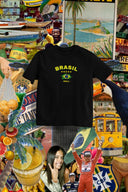 Brasil Oversize Tişört - Siyah