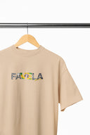 Favela Grafik Oversize Tişört - Bej