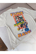 Funk Oversize Tişört - Gri