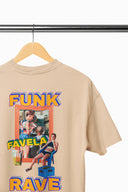 Funk Oversize Tişört - Bej