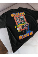 Funk Oversize Tişört - Siyah