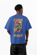 Funk Oversize Tişört - Sax Mavi