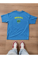 Brasil Oversize Tişört - Mavi