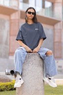 Favela Minimal Oversize Tişört - Füme