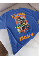 Funk Oversize Tişört - Sax Mavi