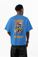 Funk Oversize Tişört - Mavi