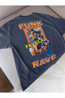 Funk Oversize Tişört - Füme