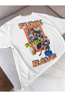 Funk Oversize Tişört - Beyaz