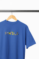 Favela Grafik Oversize Tişört - Sax Mavi