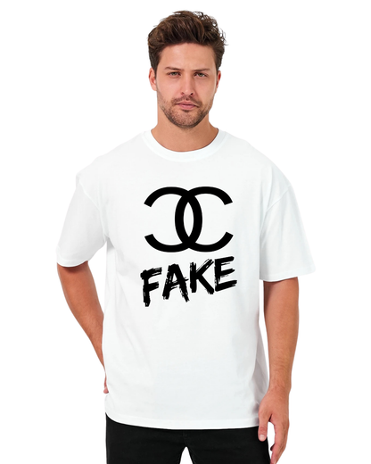 Fake Oversize T-Shirt - Beyaz