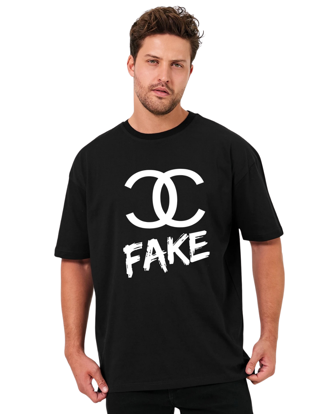 Fake Oversize T-Shirt - Siyah