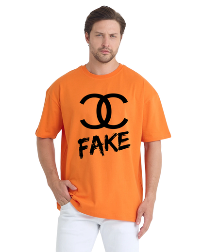 Fake Oversize T-Shirt - Turuncu