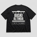 Baskı Altında Oversize T-Shirt - Siyah