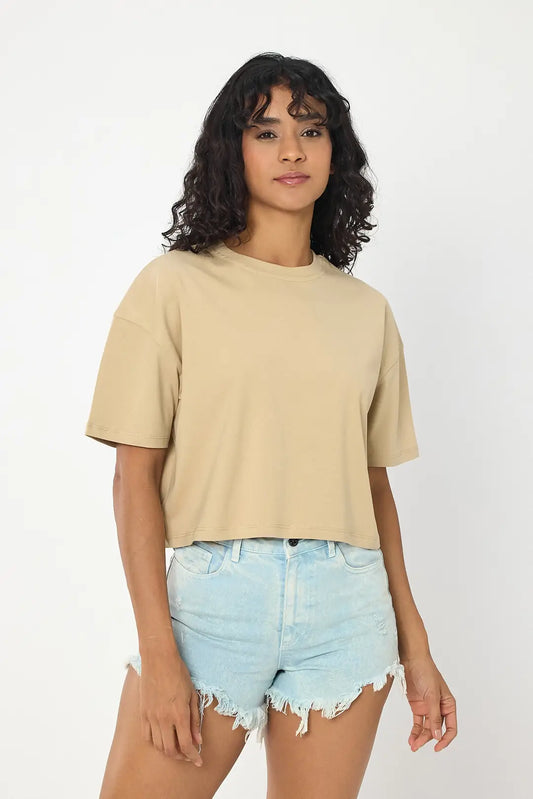 Oversize Crop - Bej