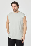 Fitness Kolsuz T-Shirt - Boyalı Gri