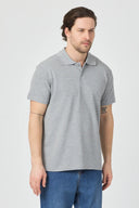 Polo Yaka T-Shirt - Gri Melanj