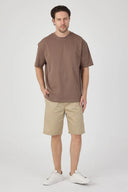 Oversize T-Shirt 30/2 - Sütlü Kahve