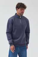 Yarım Fermuarlı Sweatshirt - Füme