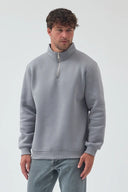 Yarım Fermuarlı Sweatshirt - Gri