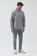 Yarım Fermuarlı Sweatshirt - Gri