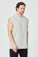 Fitness Kolsuz T-Shirt - Boyalı Gri