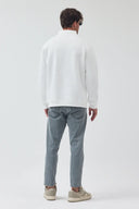 Yarım Fermuarlı Sweatshirt - Ekru