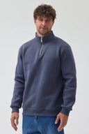Yarım Fermuarlı Sweatshirt - Füme