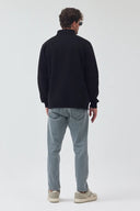 Yarım Fermuarlı Sweatshirt - Siyah