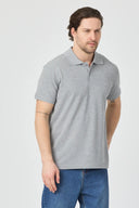 Polo Yaka T-Shirt - Gri Melanj