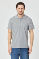 Polo Yaka T-Shirt - Gri Melanj