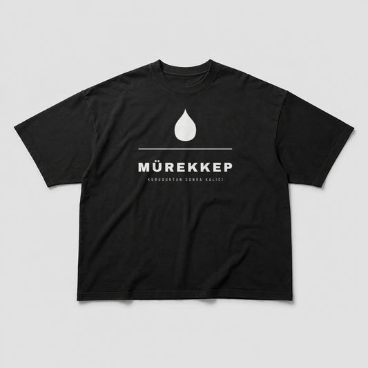 Mürekkep Oversize T-Shirt - Siyah
