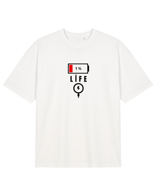 1% Life Oversize T-Shirt - Beyaz